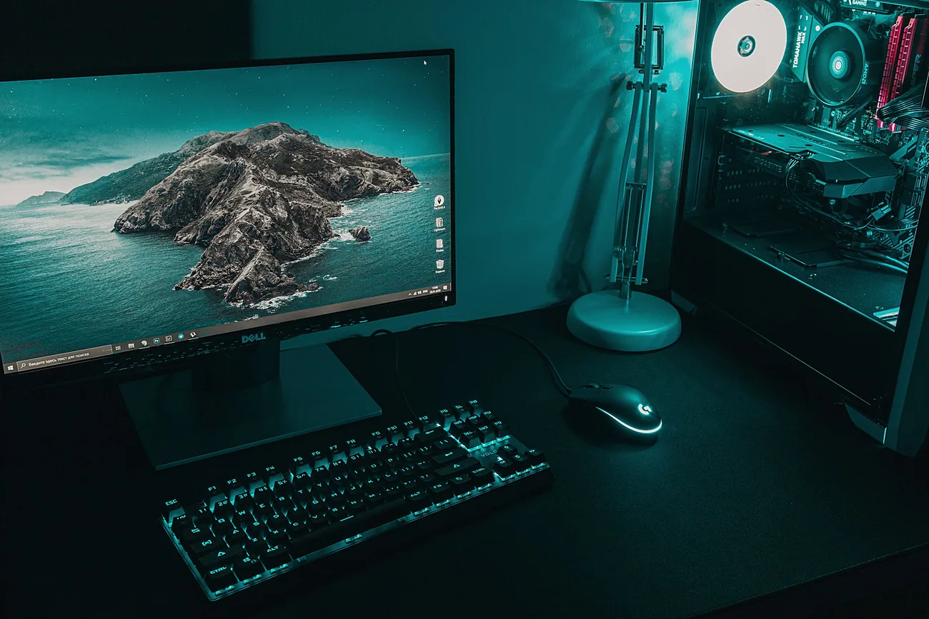 Modern, minimal workspace
